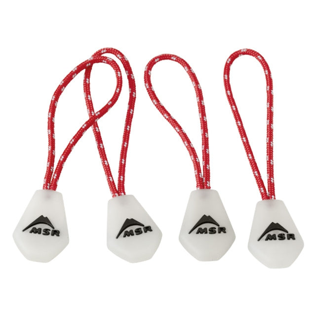 MSR Night Glow Zipper Pulls Red/White