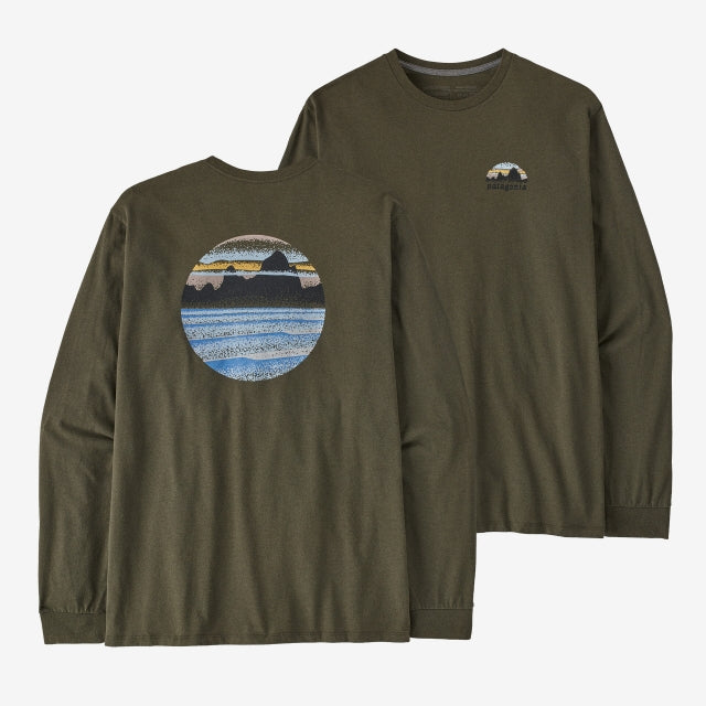 Patagonia Men's L/S Skyline Stencil Responsibili-Tee Basin Green