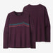 Patagonia Women's L/S Cap Cool Daily Graphic Shirt Ridge Rise Stripe: Night Plum X-Dye