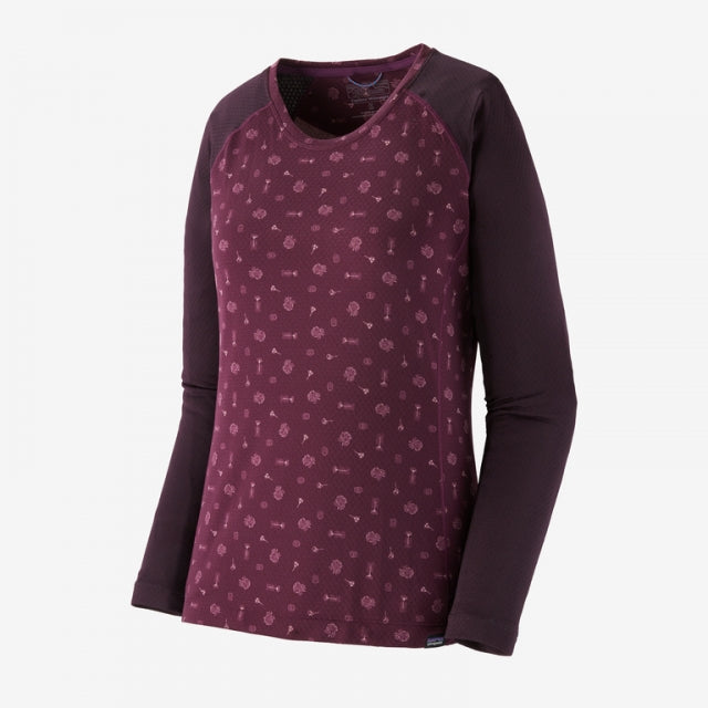 Patagonia Women's Cap MW Crew Fire Floral: Night Plum