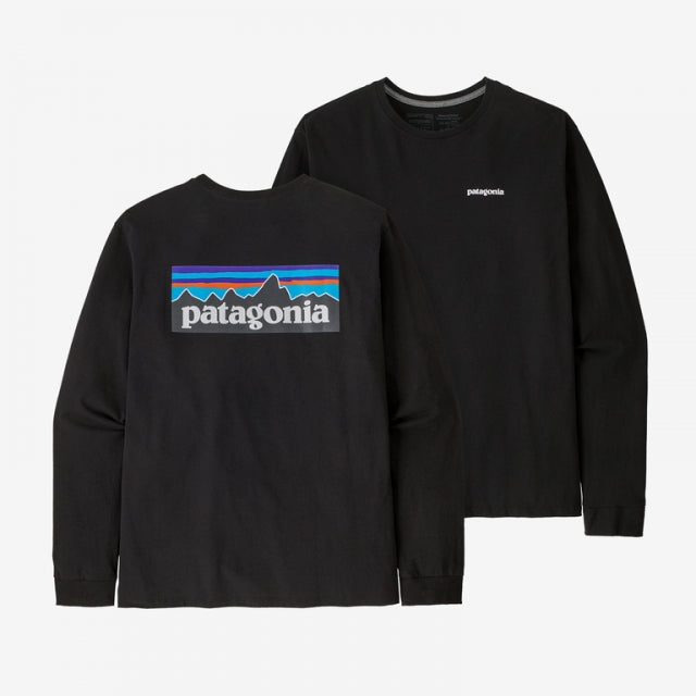 Patagonia Men's L/S P-6 Logo Responsibili-Tee Black