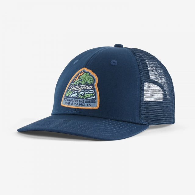 Patagonia Take a Stand Trucker Hat Bayou Badge: Tidepool Blue