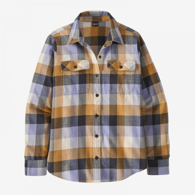 Patagonia Women's L/S Organic Cotton MW Fjord Flannel Shirt Guides: Dried Mango