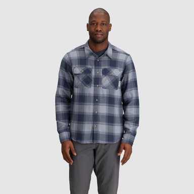 Outdoor Research Men's Feedback Flannel Twill Shirt Slate Plaid