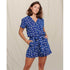 Toad&Co Women's Camp Cove SS Romper Sea Blue Daisy Print