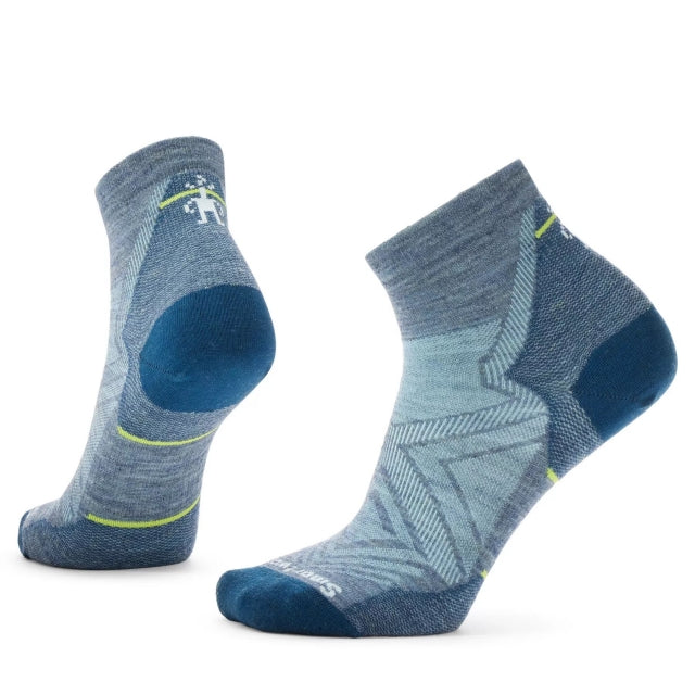 Smartwool Women's Run Zero Cushion Ankle Socks Pewter Blue