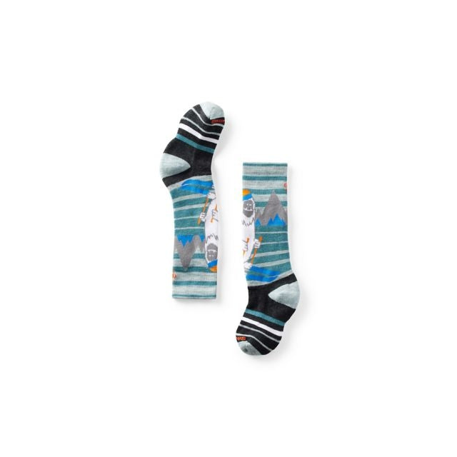 Smartwool Kid's Wintersport Full Cushion Yeti Pattern Over The Calf Socks Frosty Green